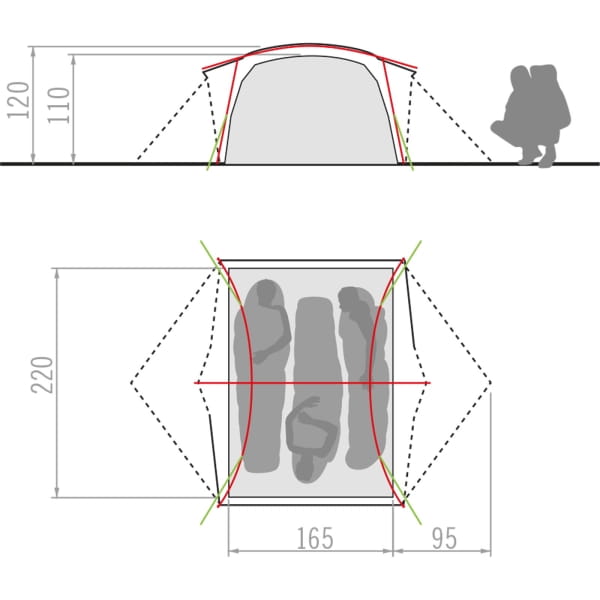 VAUDE Allround Space 3P - Drei-Personen-Zelt agave - Bild 2
