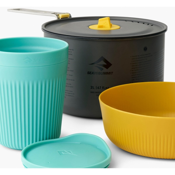 Sea to Summit Frontier UL One Pot Cook Set - 2L Pot + Medium Bowl + Insulated Mug blue-yellow - Bild 2