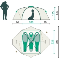 Vorschau: Jack Wolfskin Real Dome Lite III - 3-Personen-Zelt hedge green - Bild 2