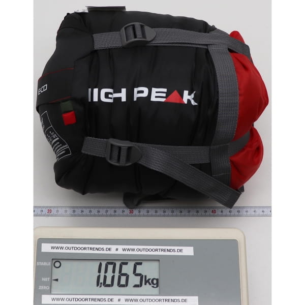 HIGH PEAK Pak 1000 ECO - Kunstfaserschlafsack grün-rot - Bild 5