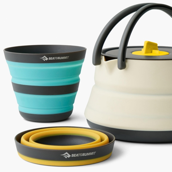 Sea to Summit Frontier UL Collapsible Kettle Cook Set - Kettle + 2 Cups white-blue-yellow - Bild 2