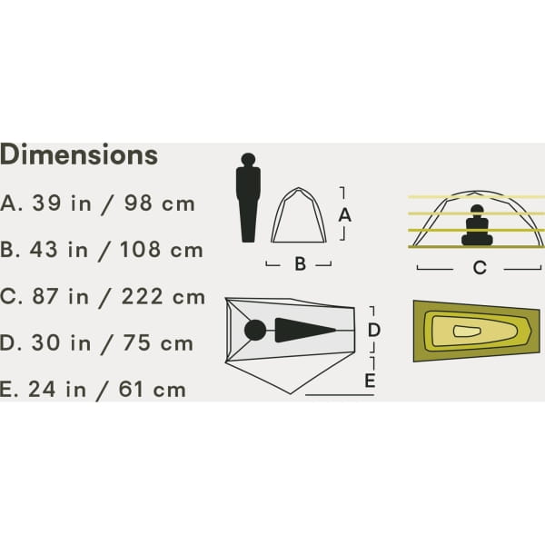 NEMO Hornet OSMO 1P - 1-Personen-Zelt birch bud-goodnight gray - Bild 3