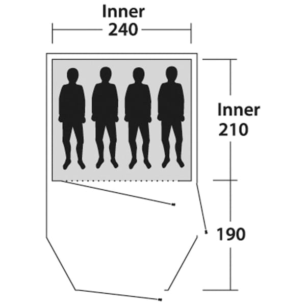 Outwell Earth 4 Plus - Vier-Personen-Tunnel-Zelt green-grey - Bild 5