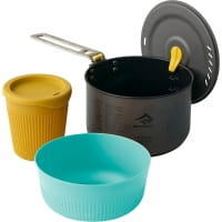 Vorschau: Sea to Summit Frontier UL One Pot Cook Set - 1.3L Pot + Small Bowl + Cup blue-yellow - Bild 1