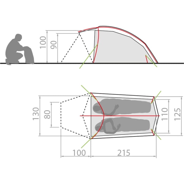 VAUDE Allround Taurus 2P - 2-Personen-Zelt agave - Bild 2