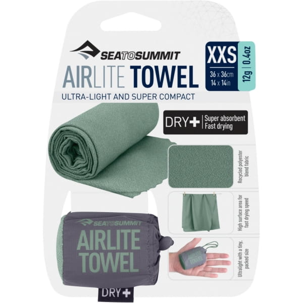 Sea to Summit AirLite Towel XXS - Funktions-Handtuch sage - Bild 2