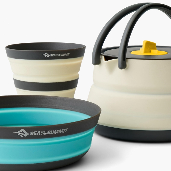 Sea to Summit Frontier UL Collapsible Kettle Cook Set - Kettle + Bowl + Cup white-blue - Bild 2