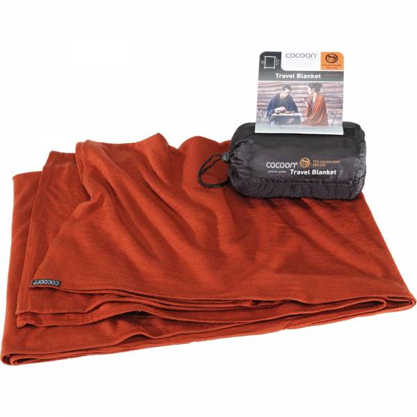 COCOON Merino Wool-Sillk TravelBlanket - Decke dark terracotta - Bild 2 COCOON Merino Wool-Sillk TravelBlanket - Decke dark terracotta - Bild 2