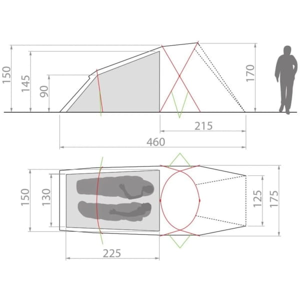 VAUDE Allround Chapel XT 2P - Zwei Personen Zelt agave - Bild 2