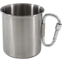Basic Nature Edelstahlbecher 300 ml - Trinkbecher mit Karabiner
