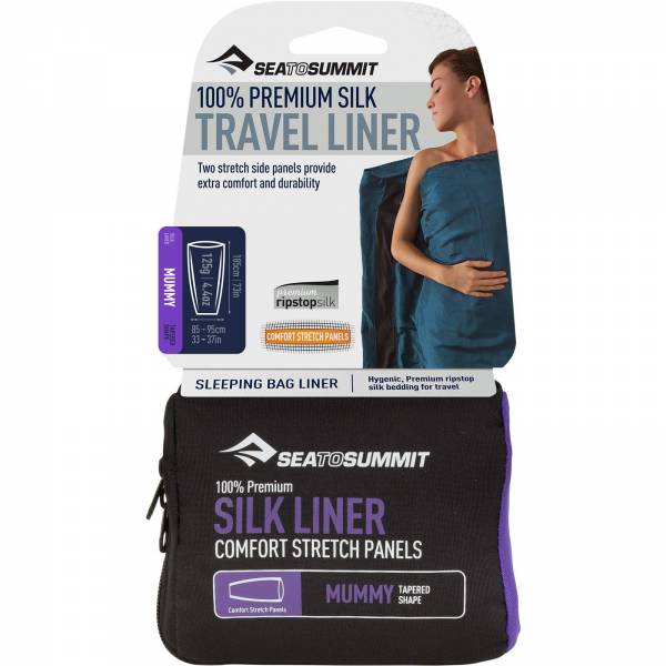 Sea to Summit Silk Stretch Liner Mummy Tapered - Inlett navy blue - Bild 1 Sea to Summit Silk Stretch Liner Mummy Tapered - Inlett navy blue - Bild 1