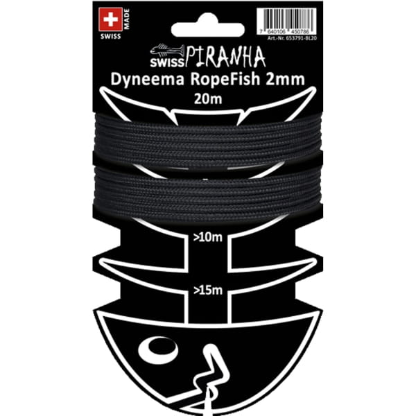 SwissPiranha Dyneema RopeFish 20 m - Schnur schwarz - Bild 2