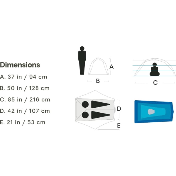 NEMO Hornet Elite OSMO 2P - 2-Personen-Zelt aluminum-stormy night - Bild 3